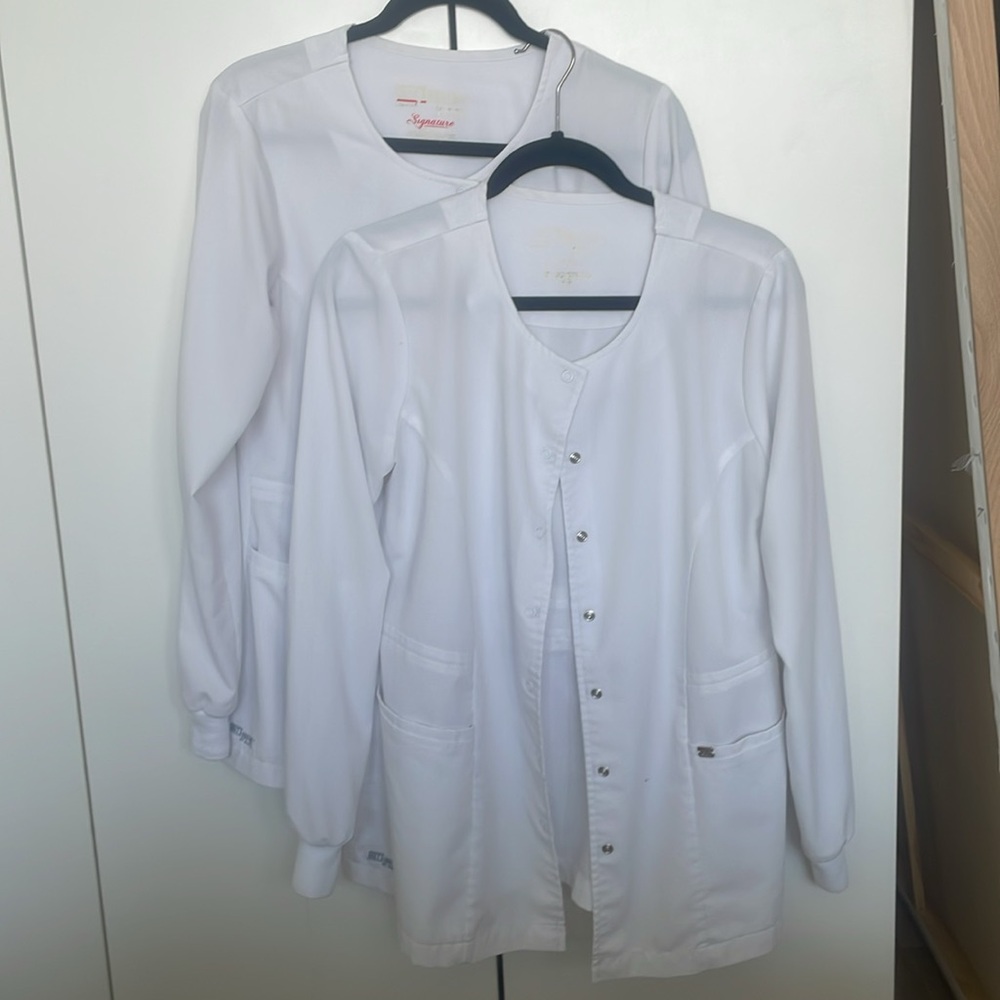2 Barco signature Greta Anatomy scrub jacket